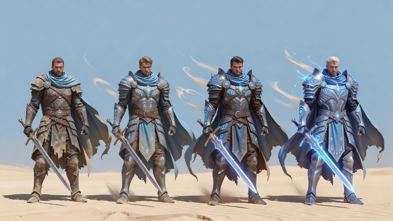 Hero progression and upgrades illustration