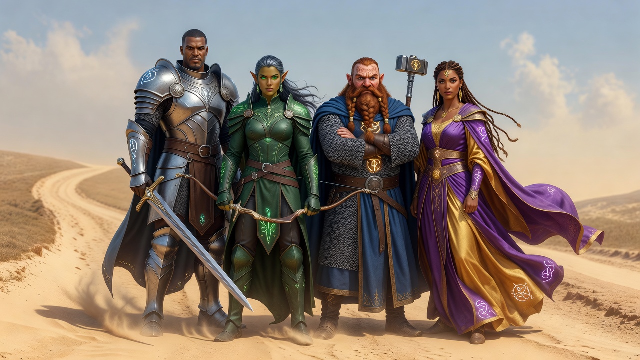 Fantasy heroes team building on wind path
